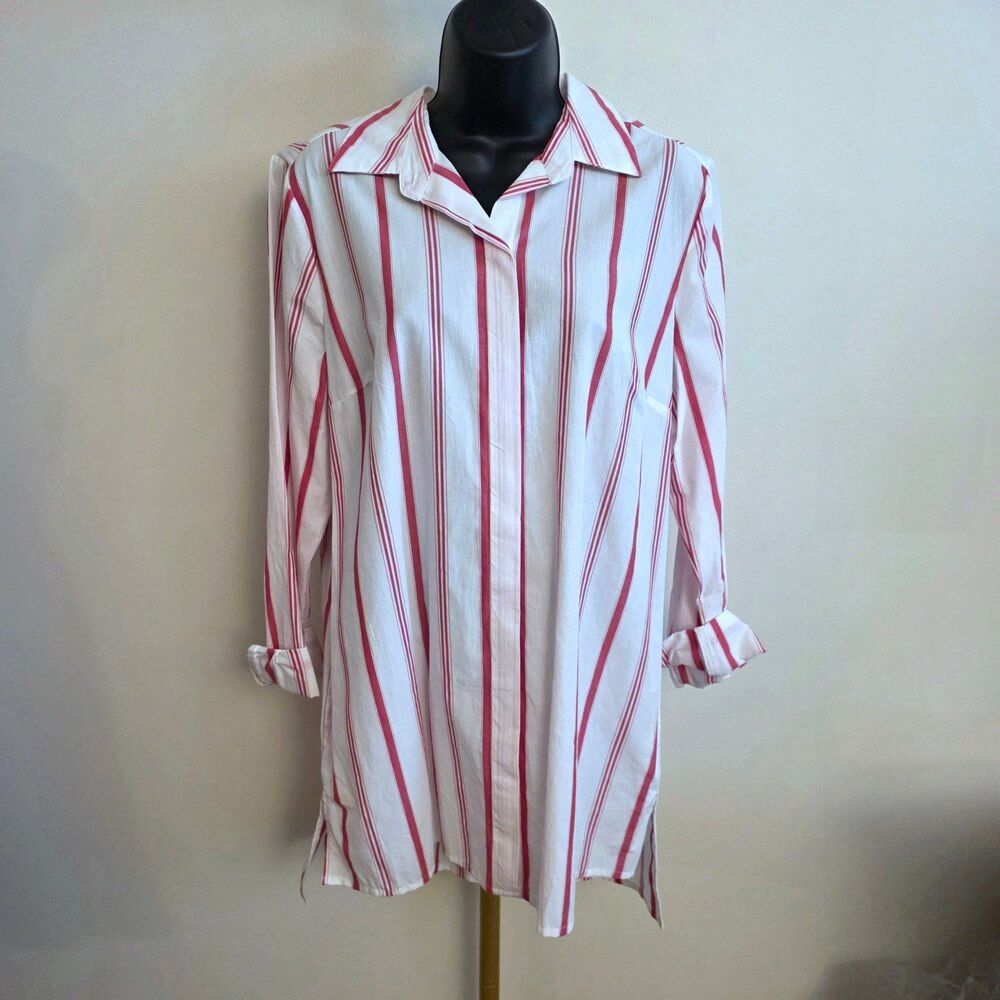 Chadwick of Boston Casual Chic Boyfriend Style Striped shirt - sz Med